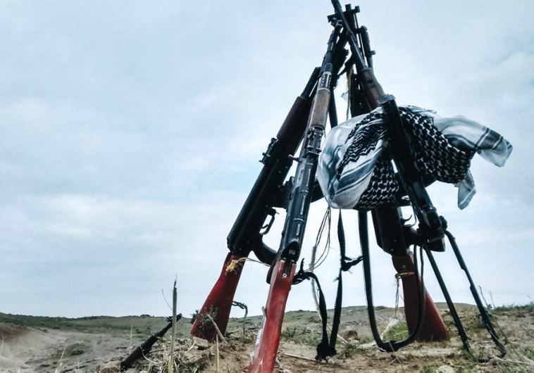 A sculpture made by the ‘Chai Boys,’ the foreign fighters volunteering with the Syrian Kurds. The photo was taken by ‘Ariel,’ an Iranian volunteer.