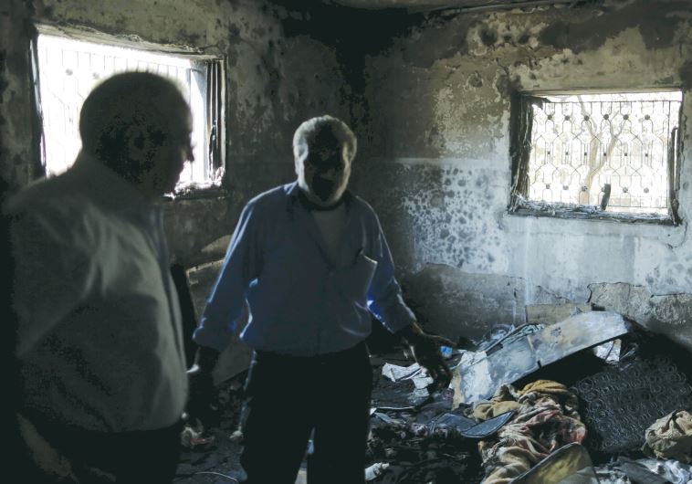 the Dawabsha house which was set on fire in a suspected attack by Jewish extremists in Duma.