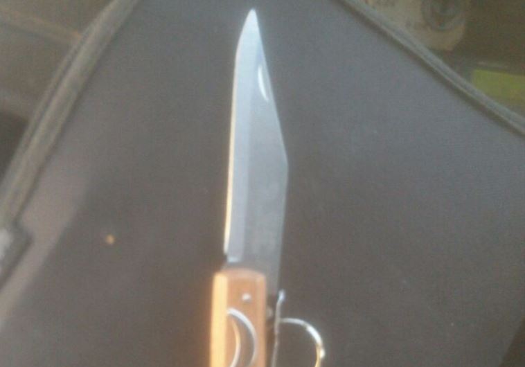 Knife belonging to young Palestinian who was detained at checkpoint.