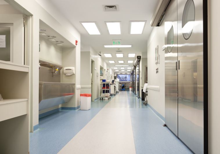 Long empty hospital corridor (illustrative)