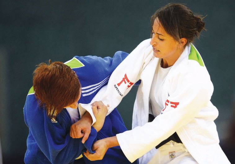 Israeli judoka Yarden Gerbi (right) experienced a disappointing result at the World Championships, losing in the semifinals and the battle for the bronze medal in Astana, Kazakhstan, August 27, 2015