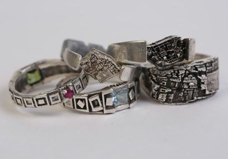 (left to right) Rings depicting Jerusalem, Berlin and Istanbul