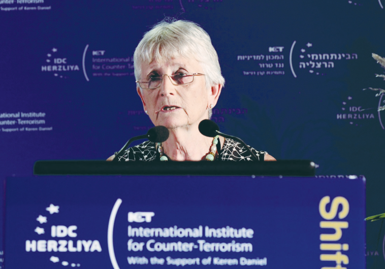 BARONESS PAULINE Neville-Jones from the UK speaks at the International Institute For Counter-Terrorism conference in Herzliya yesterday.