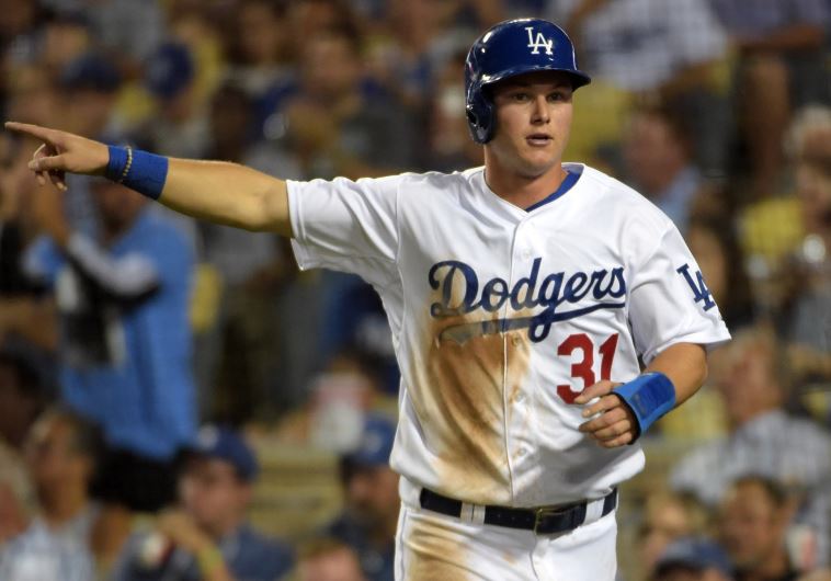 Los Angeles Dodgers center fielder Joc Pederson, Aug 12, 2015