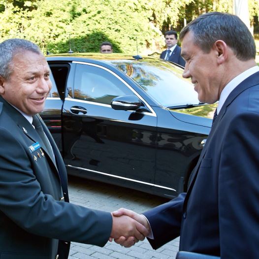IDF Chief of Staff Lt.-Gen. Gadi Eisenkot (left) with Chief of the General Staff of the Russian Army General Valery Vasilevich Gerasimov, September 21, 2015. 