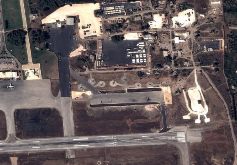Image by Pleiades Satellite shows Russian fighter jets and helicopters at a military base in the Syrian government-controlled port of Latakia