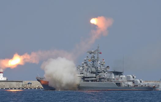 A Russian warship fires [File]