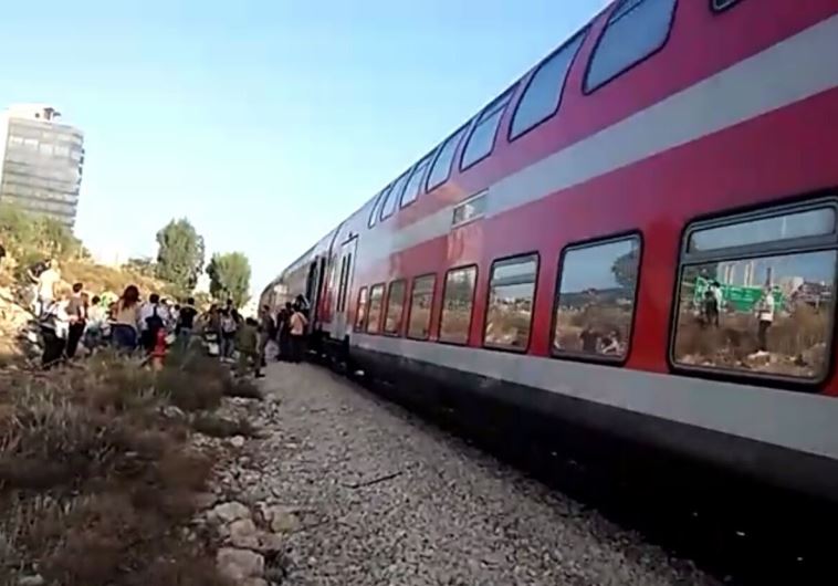 Northbound train which made emergency stop near Haifa