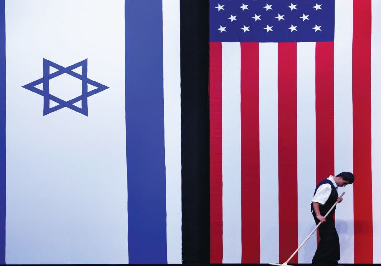 The Israel and American flags side-by-side