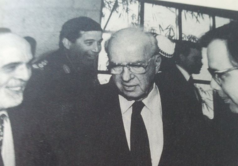 (From left to right) Jordan’s King Hussein, prime minister Yitzhak Rabin and Uri Savir