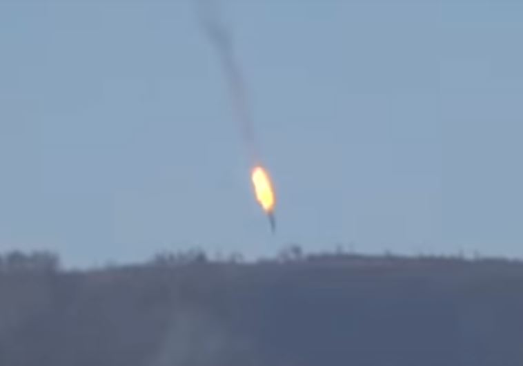 Screenshot from video purporting to show Turkish F-16s shooting down warplane‏