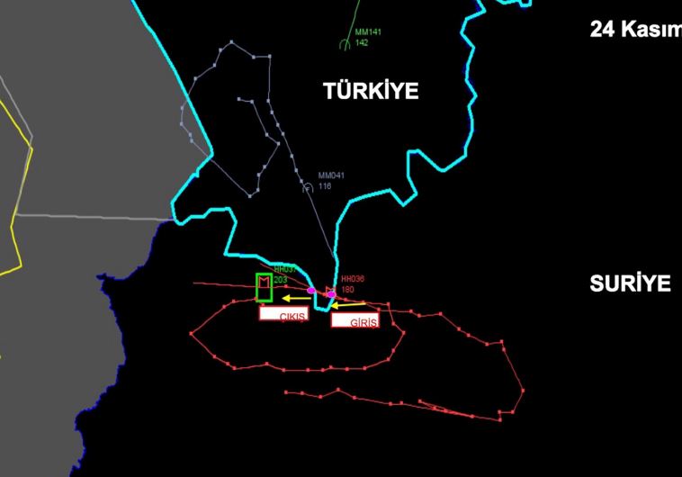 A radar picture shows activities of the downed Russian warplane on the Turkish-Syrian border, November 24, 2015 in this handout photo provided by Turkish Interior Ministry