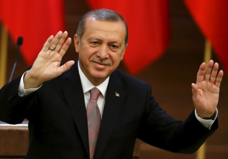 Turkish President Recep Tayyip Erdoğan greets religious leaders at the Presidential Palace in Ankara, November 26