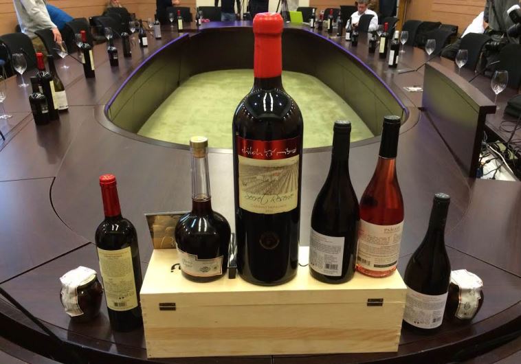 West Bank wine tasting at Knesset, December 28, 2015