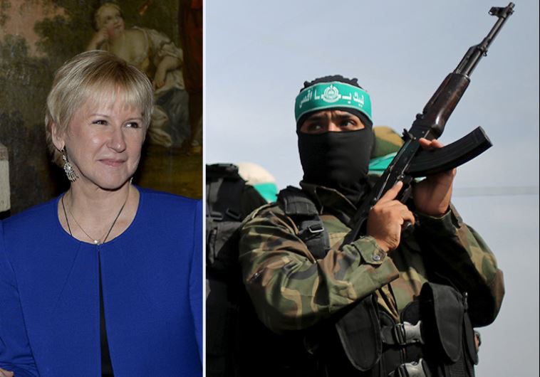 Margot Wallstrom and a Hamas militant