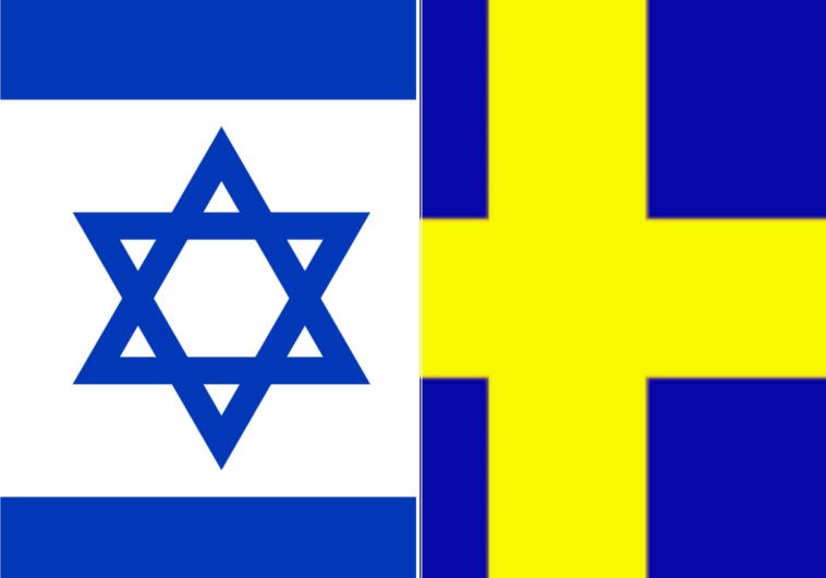 Flags of Israel and Sweden