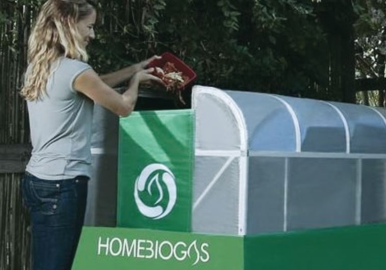 The Homebiogas unit turns organic waste into garden fertilizer and cooking gas.