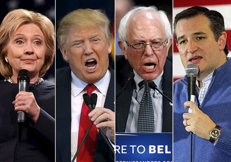 Clinton, Trump, Sanders and Cruz