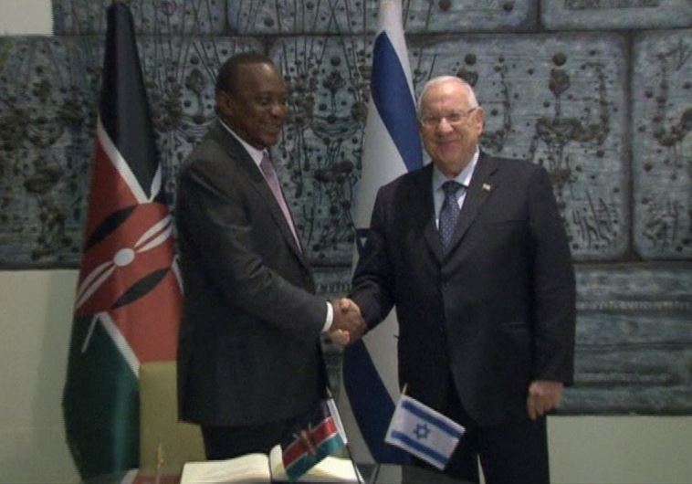 Kenyan President Uhuru Muigai Kenyatta meets President Rivlin