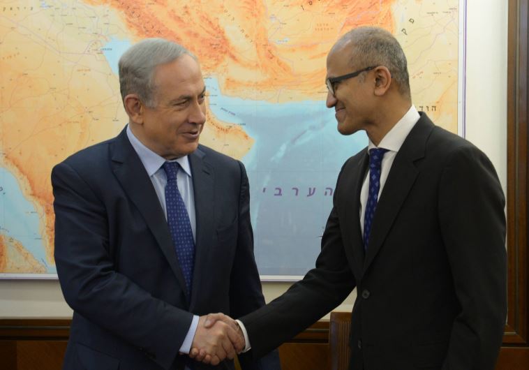 Netanyahu with Microsoft CEO Satya Nadella