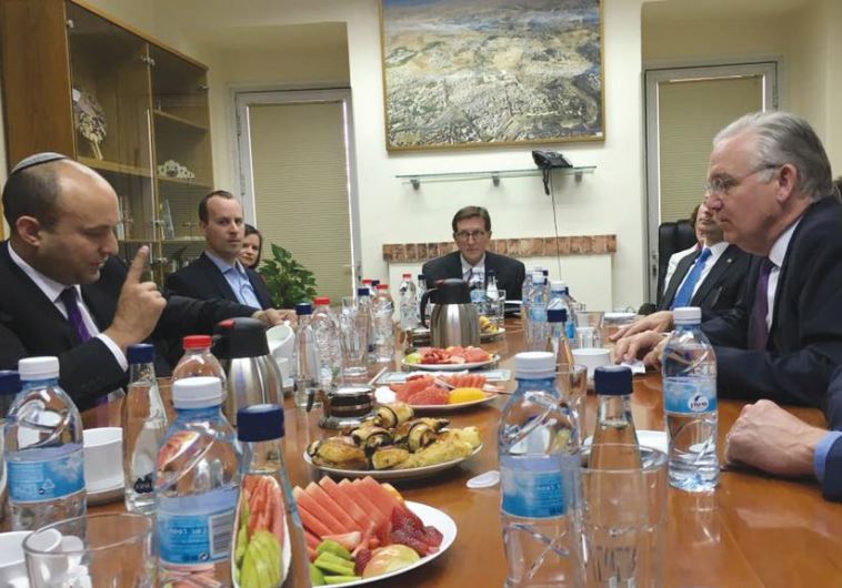 MISSOURI GOVERNOR Jay Nixon (R) and his delegation of state government leaders meet with Education Minister Naftali Bennett