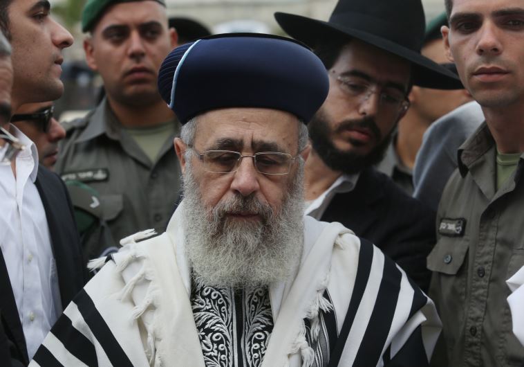 Chief Rabbi Yitzhak Yosef at the Western Wall