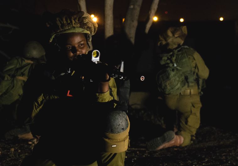 Jordan Lions female soldier during a combat drill held in recent days