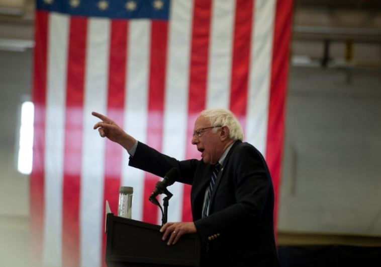 Democratic presidential candidate Bernie Sanders speaks to supporters in Pittsburgh