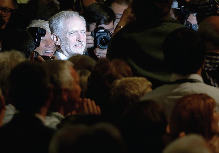 BRITISH LABOUR leader Jeremy Corbyn leaves after delivering his keynote speech at the party’s annual conference in Brighton in September 2015. (