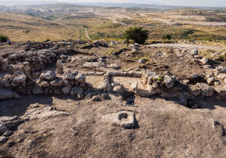 Aerial view of the Hasmonean estate house near Modi'in.