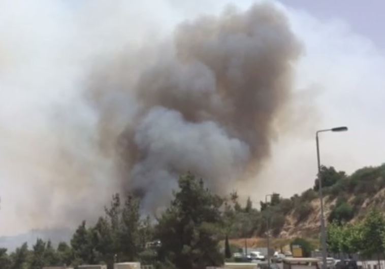 Forest fire in Jerusalem, June 15, 2016