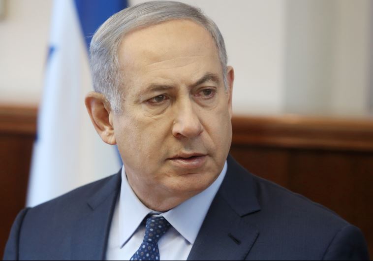 Prime Minister Benjamin Netanyahu at Knesset cabinet meeting