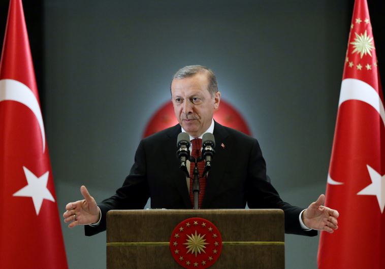 Turkish President Tayyip Erdogan makes a speech during an iftar event in Ankara, Turkey, June 27, 2016