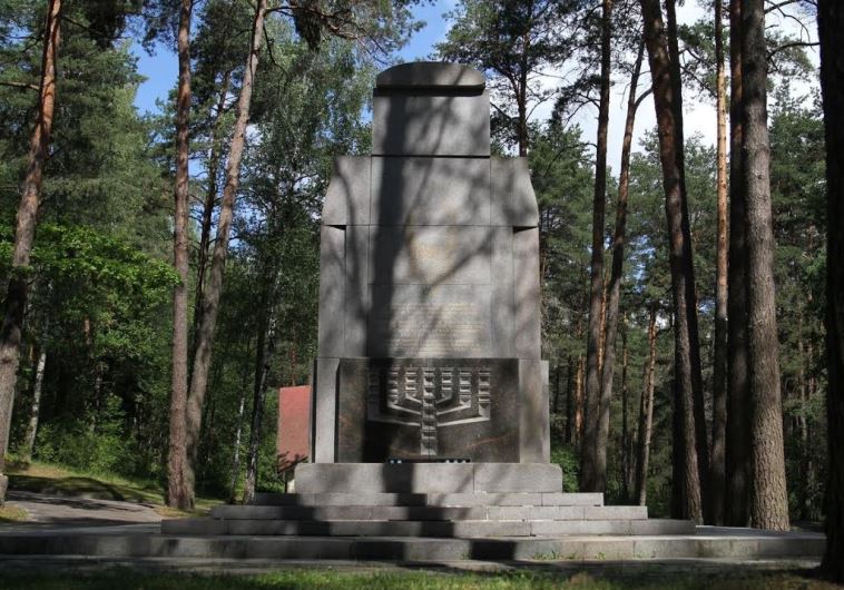 A memorial marking the massacre site in Ponar