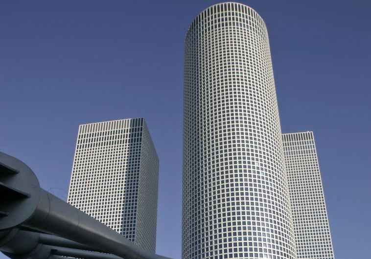 View of the Azrieli Towers in Tel Aviv.