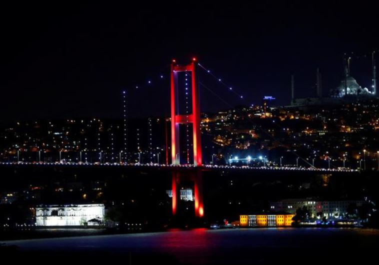 Bosphorus bridge, which links the city's European and Asian sides, is pictured in Istanbul, Turkey