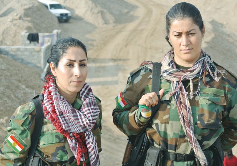 Kurdistan freedom Party (PAK) soldiers in December 2015 at the front line near Kirkuk, Iraq