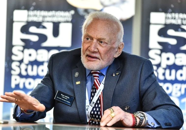 US astronaut Buzz Aldrin at Technion–Israel Institute of Technology in Haifa