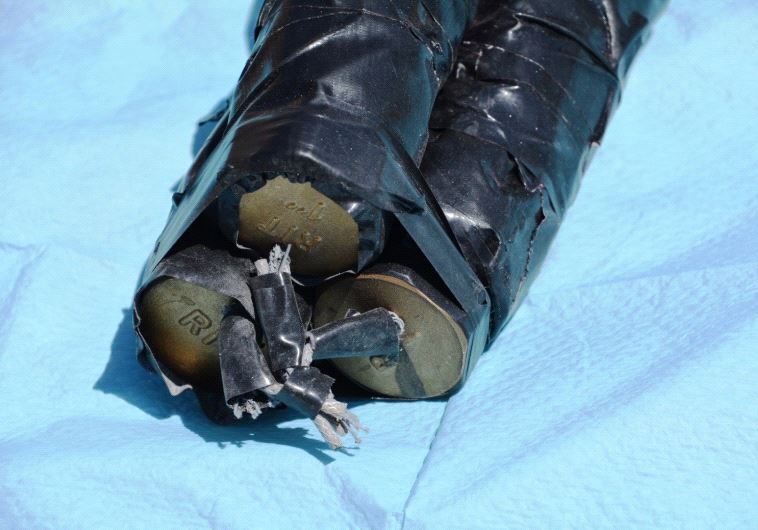 Pipe bombs found in the bag carried by Ali Abu Hassan, who planned an attack on the Jerusalem light rail on July 17