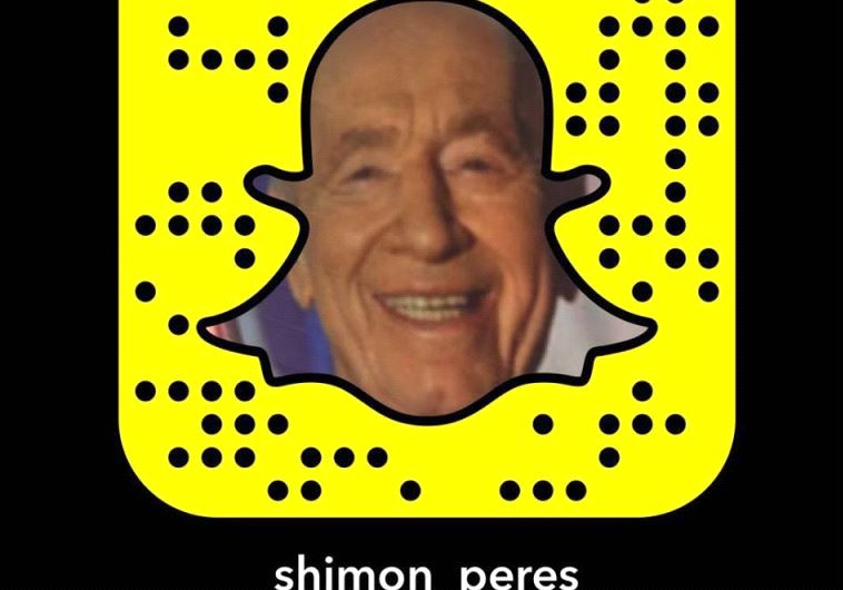 Former President Shimon Peres on Snapchat.