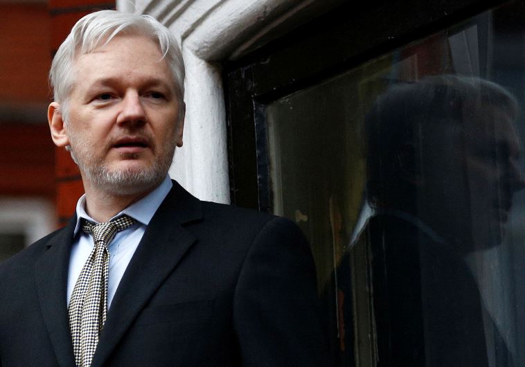 WikiLeaks founder Julian Assange makes a speech from the balcony of the Ecuadorian Embassy, in central London, Britain February 5, 2016.