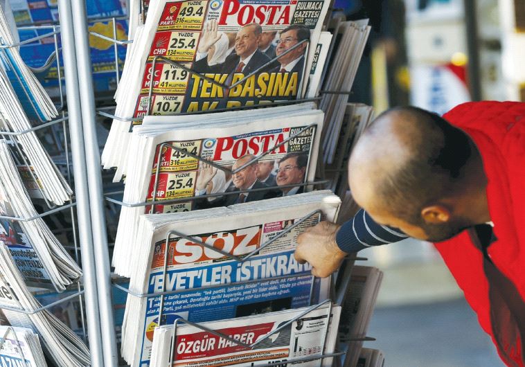 A man looks at newspapers at a kiosk in Diyarbakir in November 2015. Since the July 15 coup people have complained of a crackdown on press