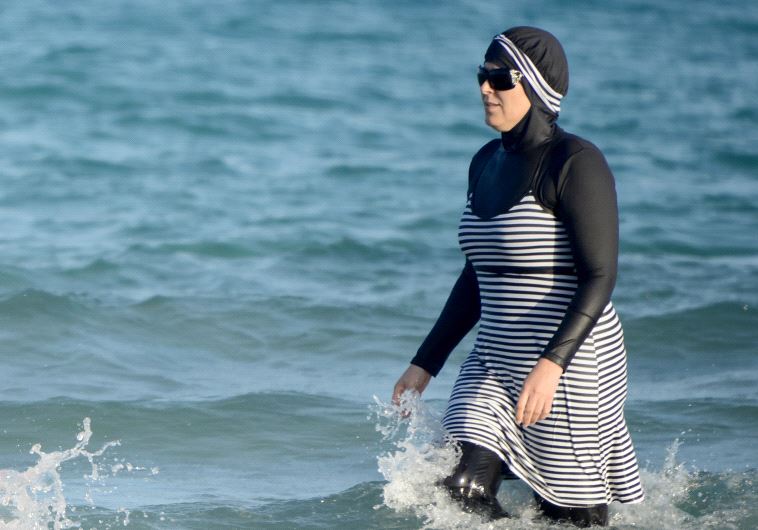 Tunisian women wearing a "burkini