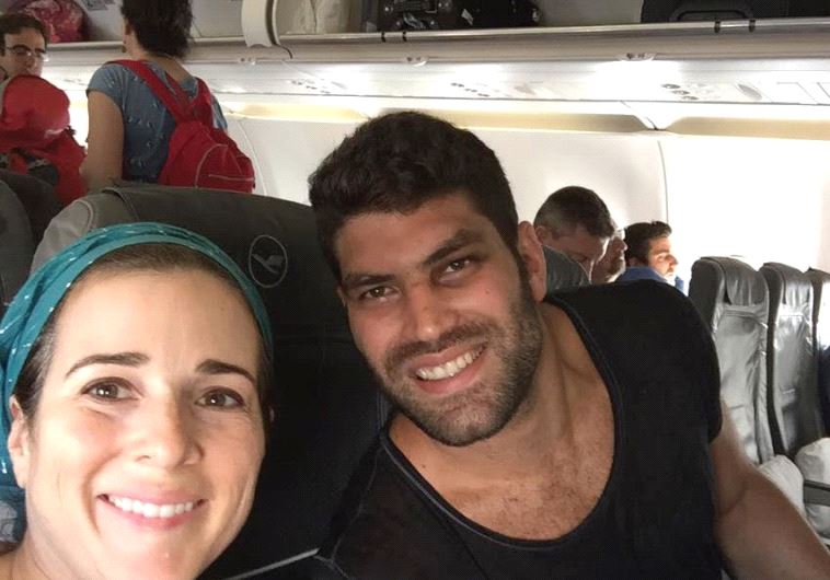 HINDEL SWERDLOV with fellow traveler Olympic medalist Ori Sasson