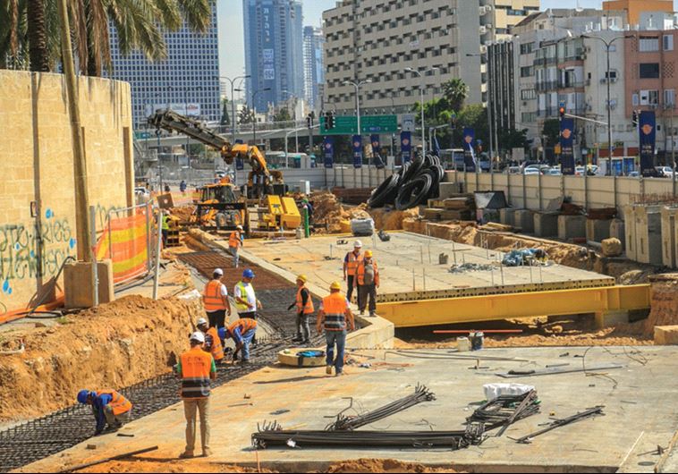 Yehudit Rail Station in Tel Aviv under construction