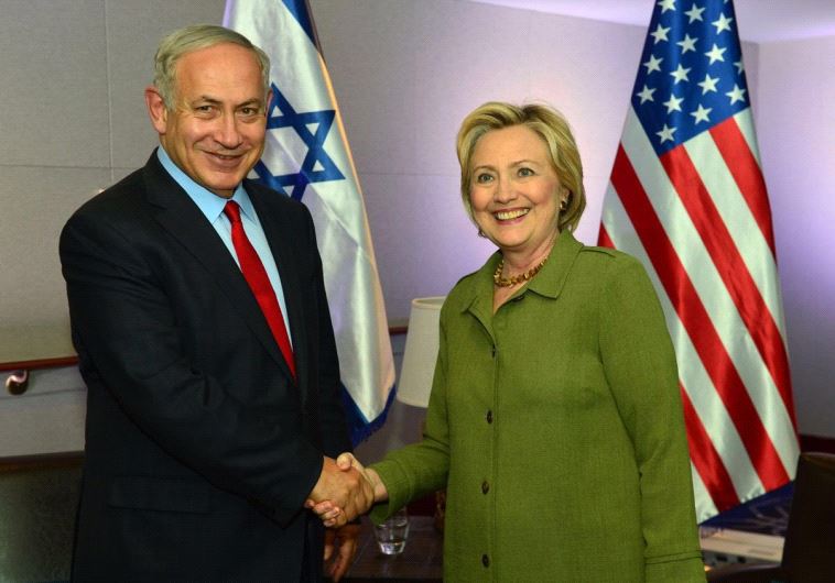 Prime Minister Benjamin Netanyahu and Democratic nominee Hillary Clinton