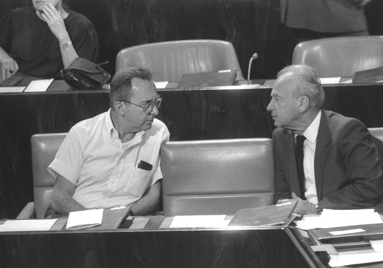En 1985 avec Yitzhak Rabin, premier ministre