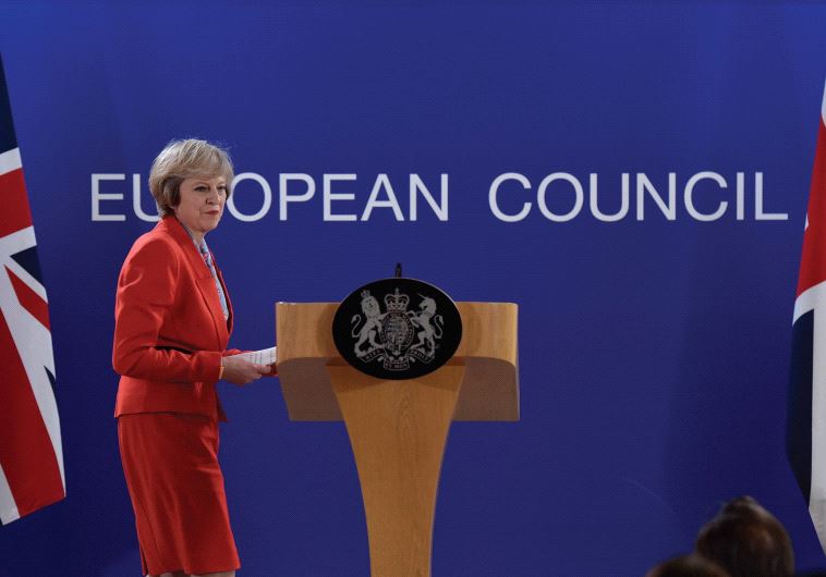 UK PRIME MINISTER Theresa May holds a news conference after the EU summit in Brussels on October 21.