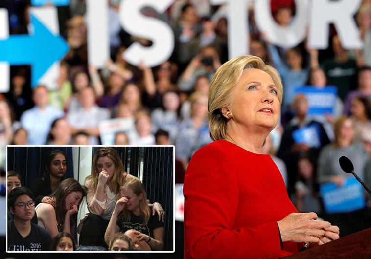 Clinton supporters crying
