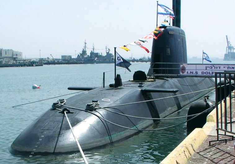 A dolphin-class submarine constructed by German company Howaldtswerke- Deutsche Werft for the Israel Navy